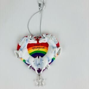 Kurt Adler Unicorns Heart Rainbow Star Ornament A1944 Couples Love is Magical